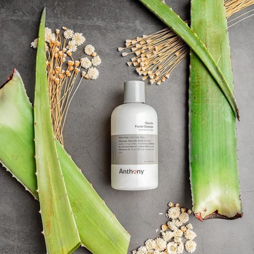 Anthony Glycolic Facial Cleanser - Daily Exfoliating Face Wash for Men | Hydrating & Gentle, 8 Fl Oz