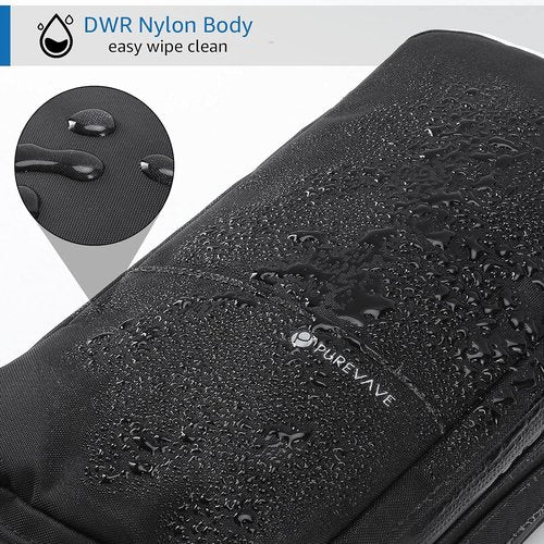 Purevave Compact Men's Toiletry Travel Bag - Waterproof Hanging Dopp Kit in Black