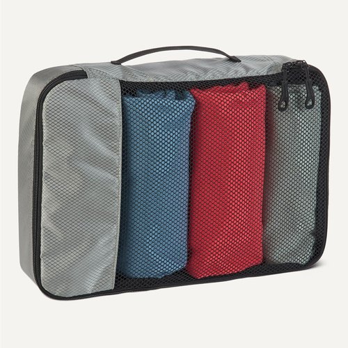 Amazon Essentials Packing Cubes Set - Space-Saving Travel Organizers with Double Zipper | Gray, Small/Medium/Large