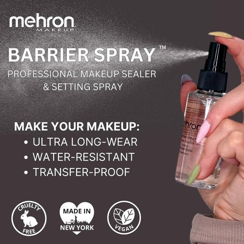 Mehron Makeup Barrier Spray - Long-Lasting Setting Spray for Face | 9 fl oz (266 ml)