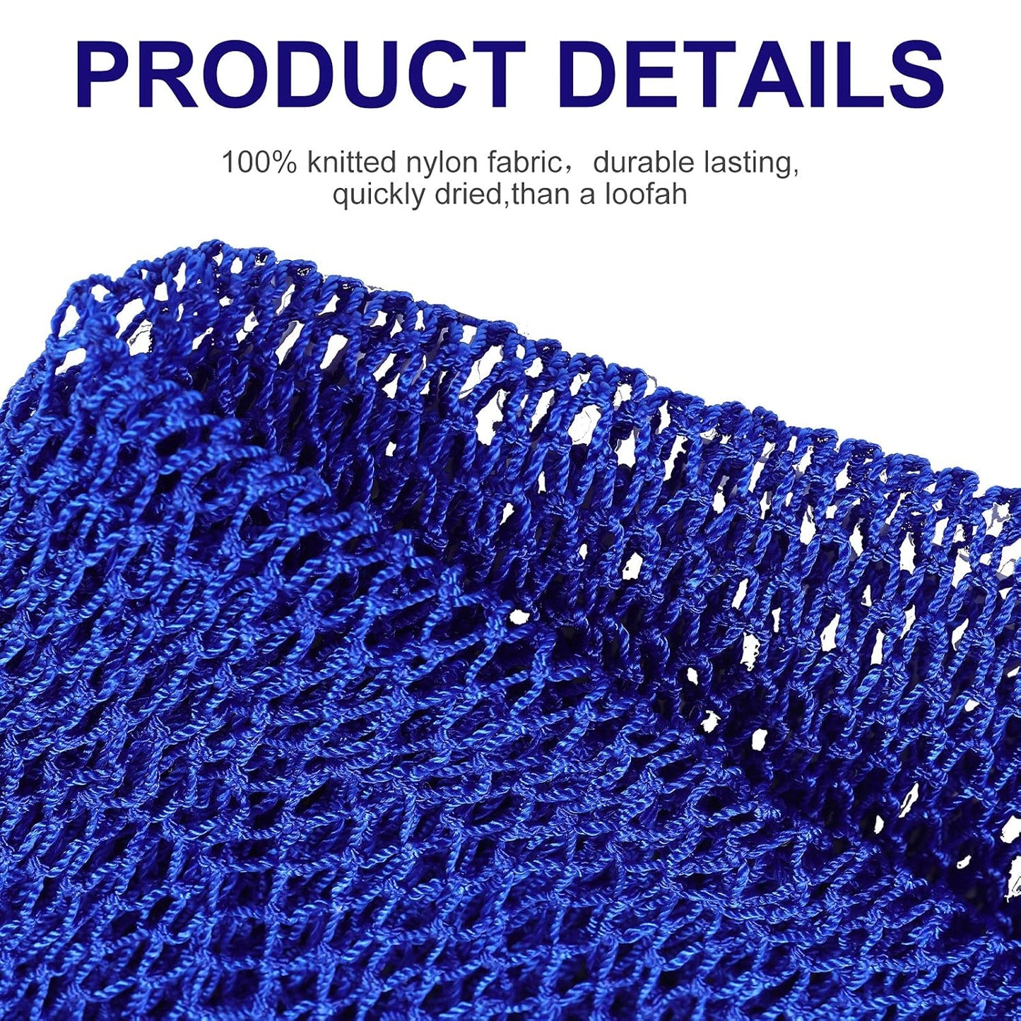 Skiennix African Exfoliating Net Bath Sponge - Long Back Scrubber for Smooth Skin | 2 Pieces (Blue, Black)