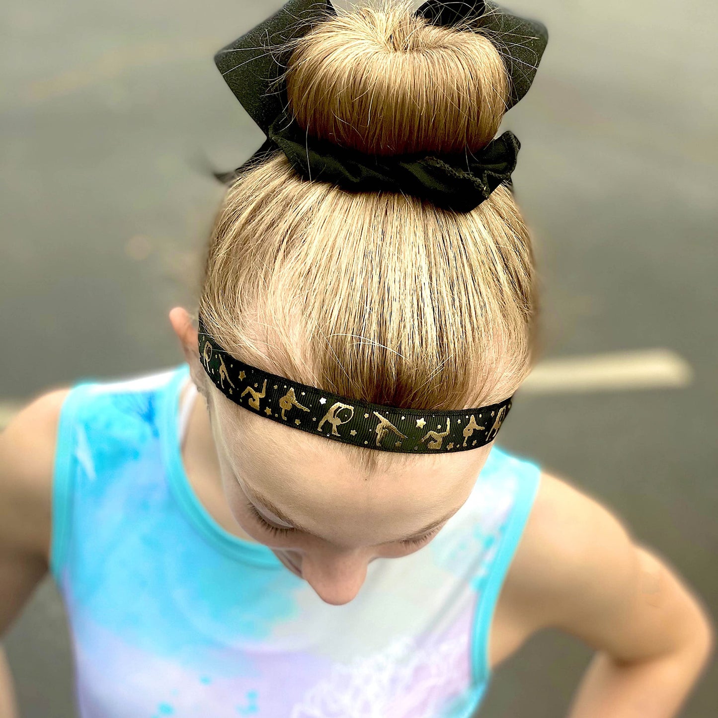 FROG SAC 4 Gymnastics Headbands for Girls, Adjustable Non Slip Sports Head Bands for Kids, Metallic Grosgrain Dance Hair Accessories, Gymnast Dancer Girl Hairbands Party Favors