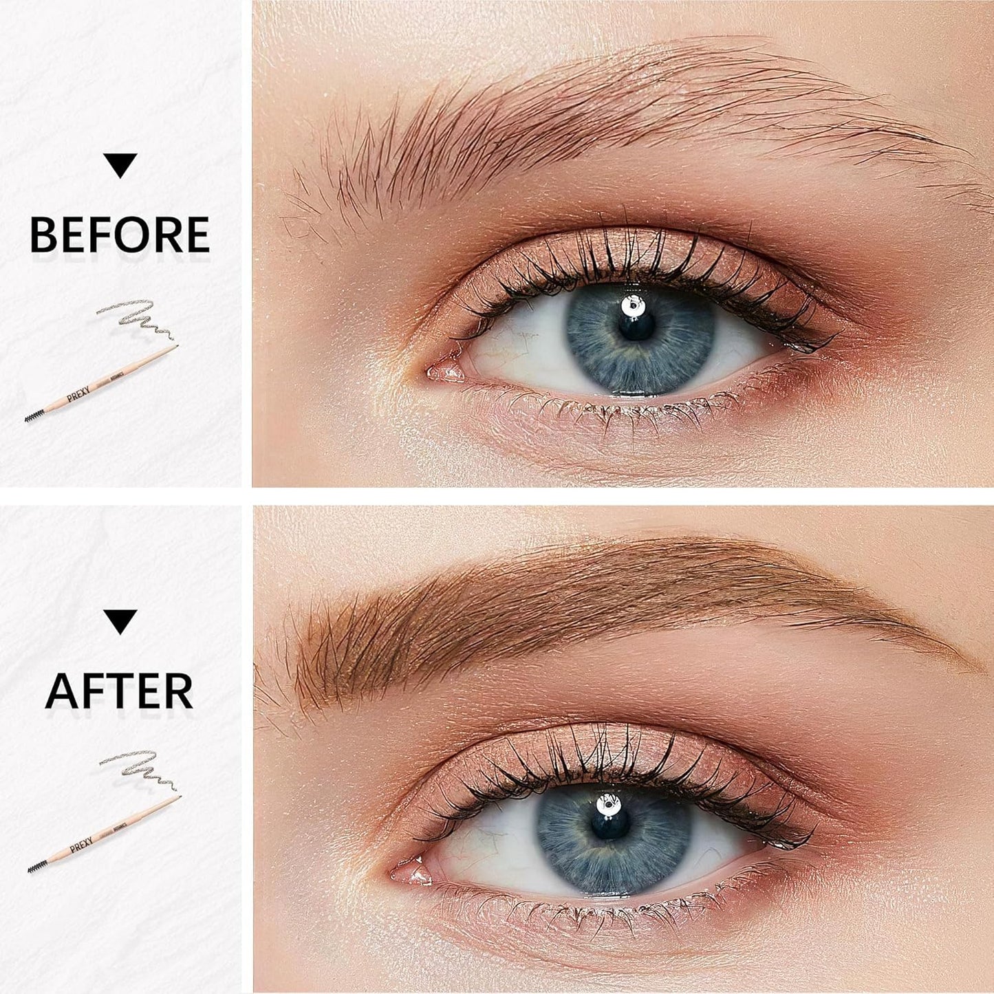 Skiennix Eyebrow Pencil - Waterproof Medium Brown with Dual-Sided Brush | Organic Ingredients