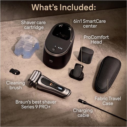 Braun Series 9 PRO+ Electric Razor - 5 Pro Shaving Elements for Ultimate Closeness & Comfort | 9597cc