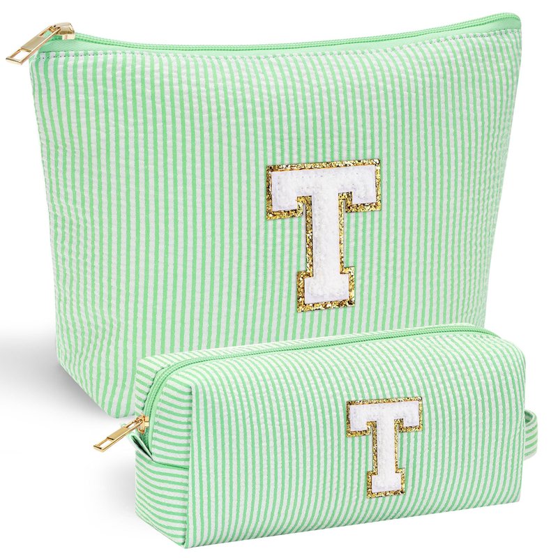 YOOLIFE Initial Makeup Bag for Girls - Skin Care for Teens 10-12 | Christmas & Birthday Gifts for Girls 3-13 | Trendy Stuff