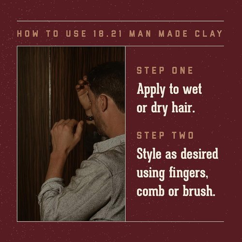 18.21 Man Made Hair Styling Clay - Original Sweet Tobacco Scent | 2oz Matte Finish