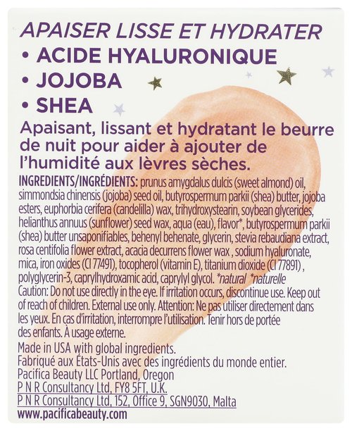Pacifica Lavender Moon Lip Mask – Hydrating Bedtime Lip Treatment for Dry, Wrinkled Lips, Shea & Jojoba, Vegan Cruelty-Free Lip Repair, 0.63 Ounce Vegan & Cruelty-Free Clean Beauty