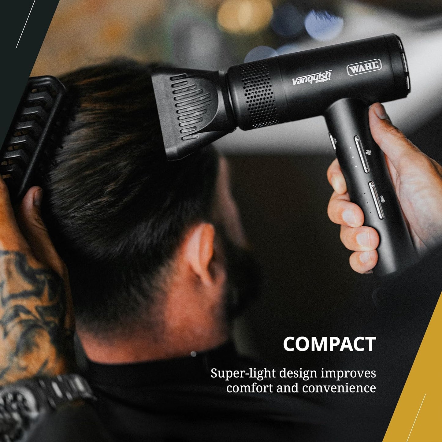 Wahl Professional Hair Dryer - Ultra Lightweight 1600W Corded Design with 3 Heat & Speed Settings | Black