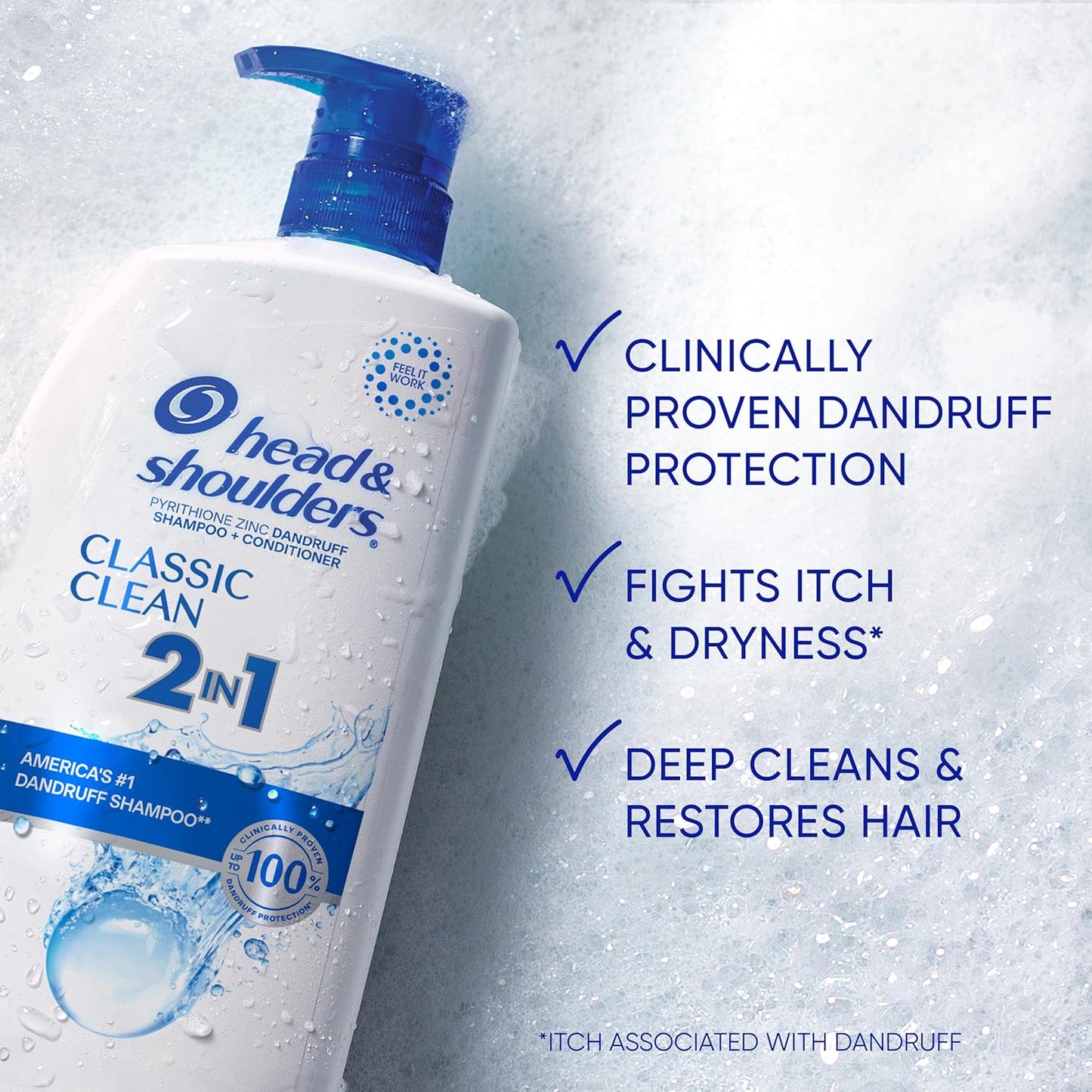 Head & Shoulders 2-in-1 Anti-Dandruff Shampoo & Conditioner - Classic Clean, Fresh Scent, 32.1 fl oz Each