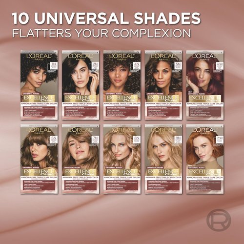 L’Oreal Paris Excellence Universal Nudes Permanent Hair Color, Ammonia Free Hair Dye for Gray Hair Coverage, 9N Natural Light Blonde, 1 Hair Dye Kit