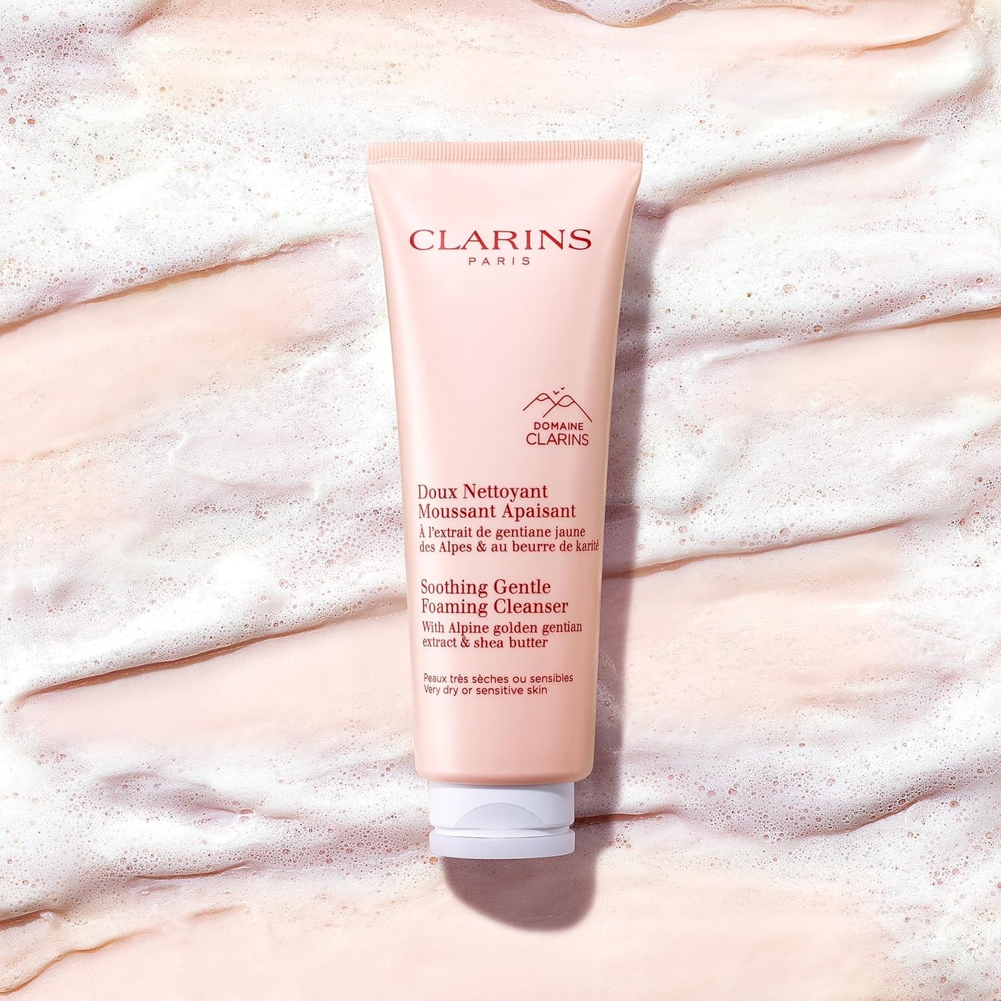 Clarins Soothing Foaming Face Cleanser - Gentle Formula with Nourishing Shea Butter | Soap-Free for Sensitive Skin