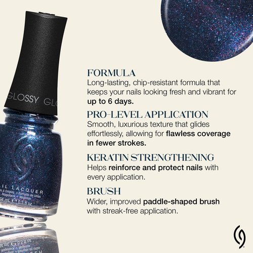 China Glaze Cg Nail Lacquer Fall From Grace – Deep Sapphire Blue Nail Polish, Long-Lasting, Quick Dry, Chip Resistant, Shimmer Glossy Finish for Salon & DIY Manicure, 0.5 Fl Oz