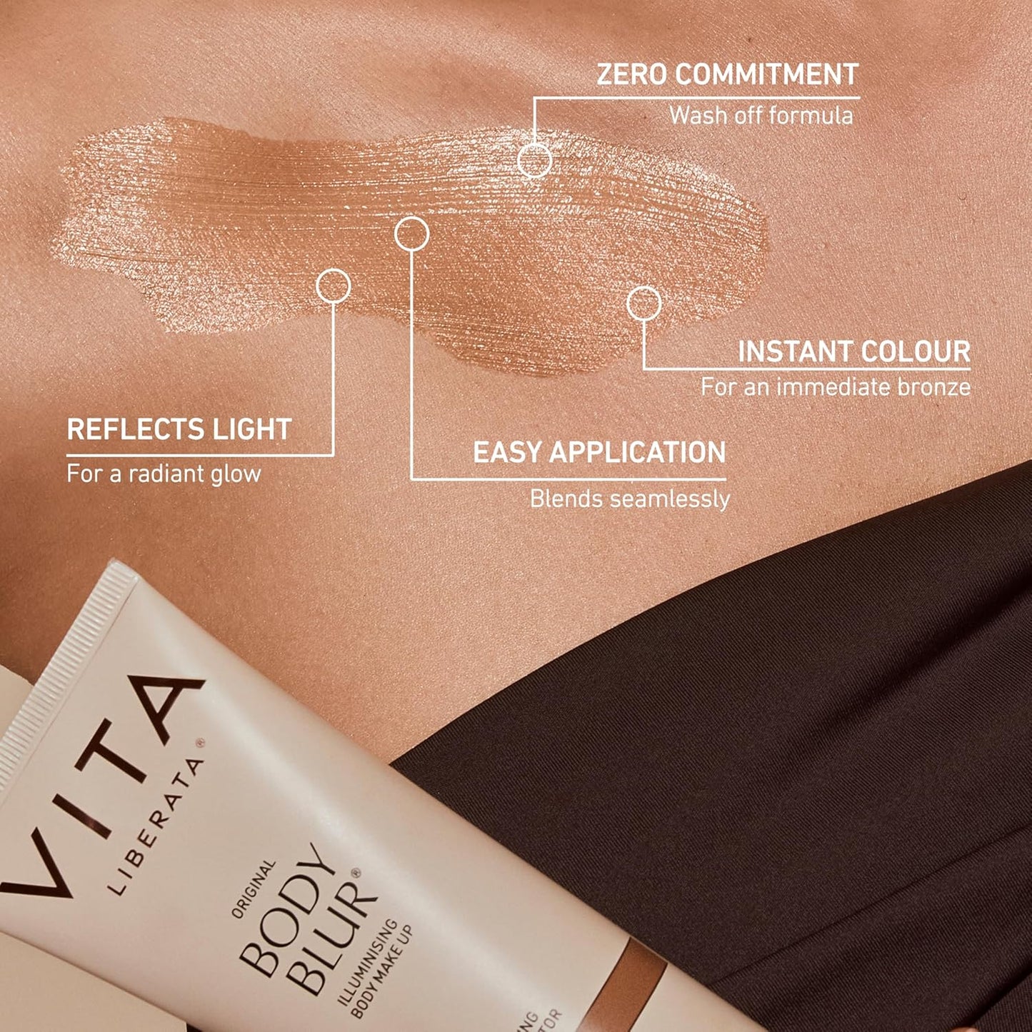 Vita Liberata Body Blur - Skin Perfecting Body Foundation for Flawless Bronze Glow | Easy Application, Even Skin Tone