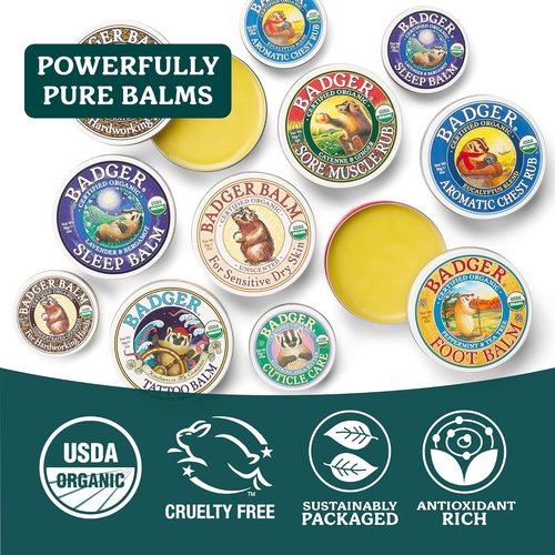 Badger Healing Balm - Organic Hand Cream for Dry, Cracked Skin | Long-Lasting Moisturizer, 2 oz Tin