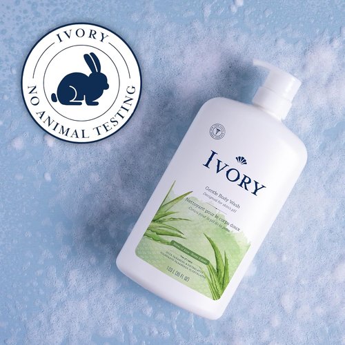 Ivory Gentle Body Wash - Family-Friendly Formula, Aloe Scent, 35 oz | Free of Dyes & Parabens