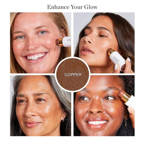 Ogee Sculpted Face Stick - Radiant Cocoa Organic Bronzer & Contour Makeup | Multi-Use 0.35 oz