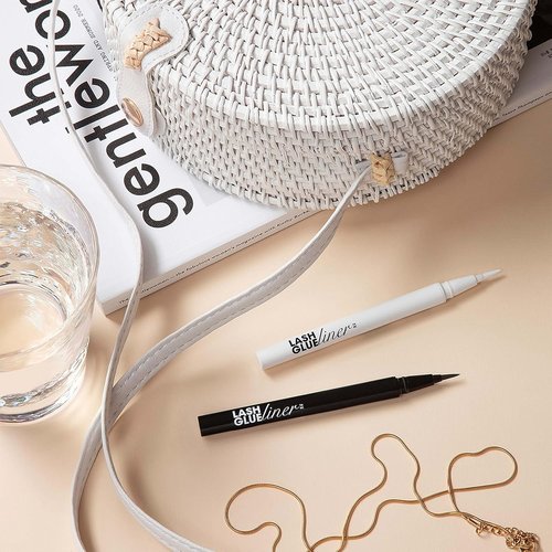 KISS Lash Glueliner - 2-in-1 Felt-Tip Eyeliner and Lash Adhesive | Long-Lasting Wear, Pack of 2