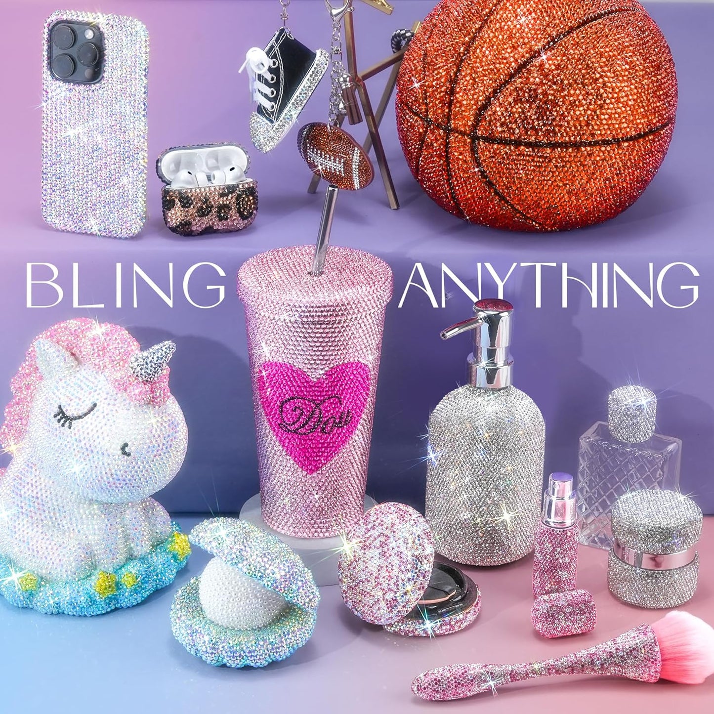 40000 Pcs Resin Jelly Rhinestones Kit, 30 Colors 3mm Flatback Rhinestones with 4 Pcs B7000 Jewelry Glue & Tools, All-in-One Bedazzling Kit for DIY Arts & Crafts Gifts