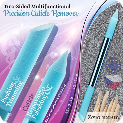 GLADZY Glass Cuticle Pusher - Professional Manicure Stick with Durable Abrasive Surface | Genuine Czech Quality