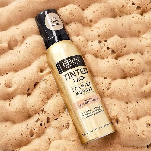 EBIN NEW YORK Tinted Lace Foaming Mousse - Light Warm Brown, 3.38oz | Perfect for Flawless Hairline
