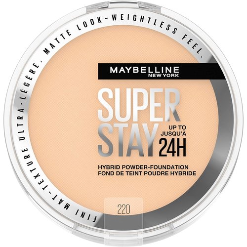 Maybelline Super Stay Powder Foundation - 24HR Medium-to-Full Coverage, Matte Finish, Shade 220, 1 Count
