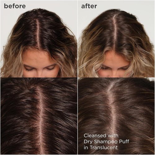 Briogeo Style + Treat Dry Shampoo Puff - Non-Aerosol, Talc-Free Root Refresh & Oil Absorption | 0.5 oz Vegan Powder