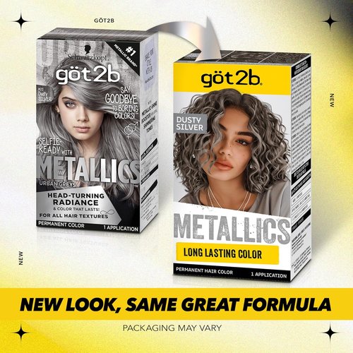 Got2b Metallics Hair Color - M72 Dusty Silver | Long-Lasting Vibrant Shade