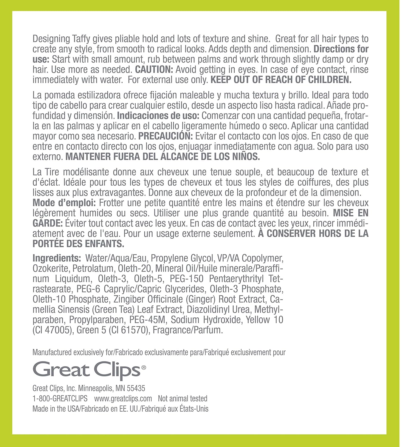 Great Clips Styling Cream - Pliable Hold with High Shine | 3.4oz | Works on Dry or Wet Hair