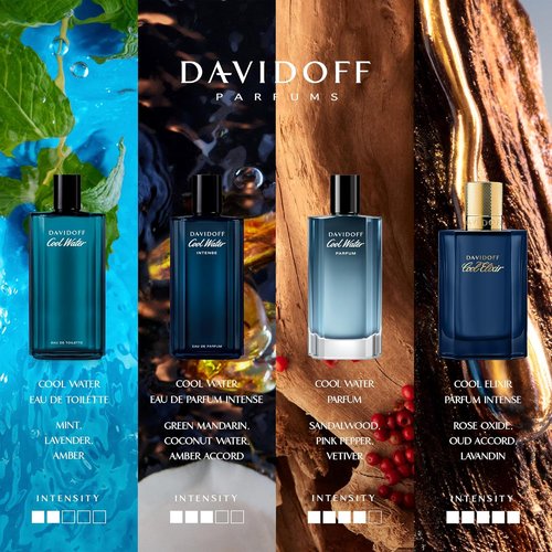 Davidoff Cool Water Eau de Toilette - Aromatic Men's Cologne with Coriander, Mint & Lavender - Long Lasting Fragrance