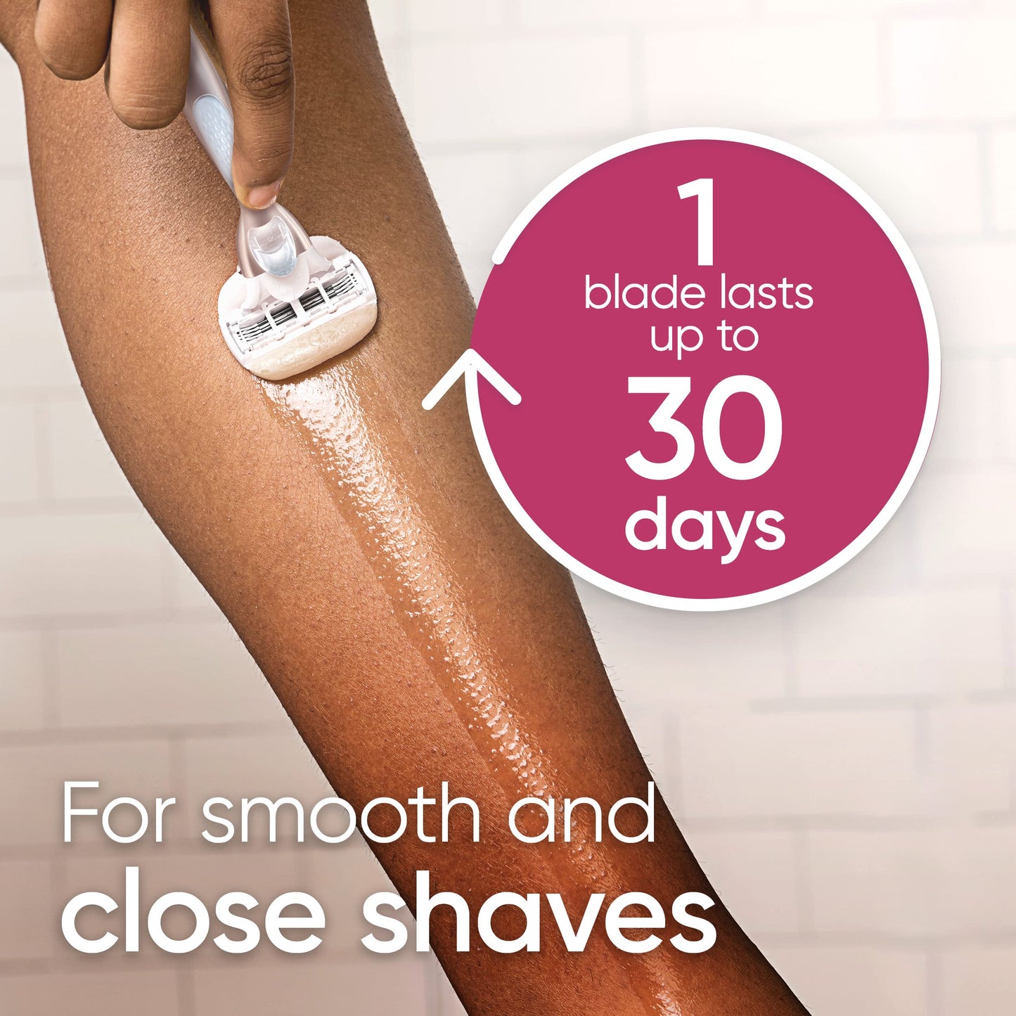 Gillette Venus Comfortglide plus Olay Sugarberry Women's Razor with Rose Gold Metal Handle + 4 Blade Refills