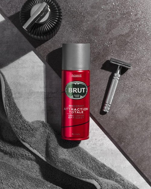 Brut Attraction Totale Deodorant Body Spray for Men - 6.7 oz Long-Lasting Freshness