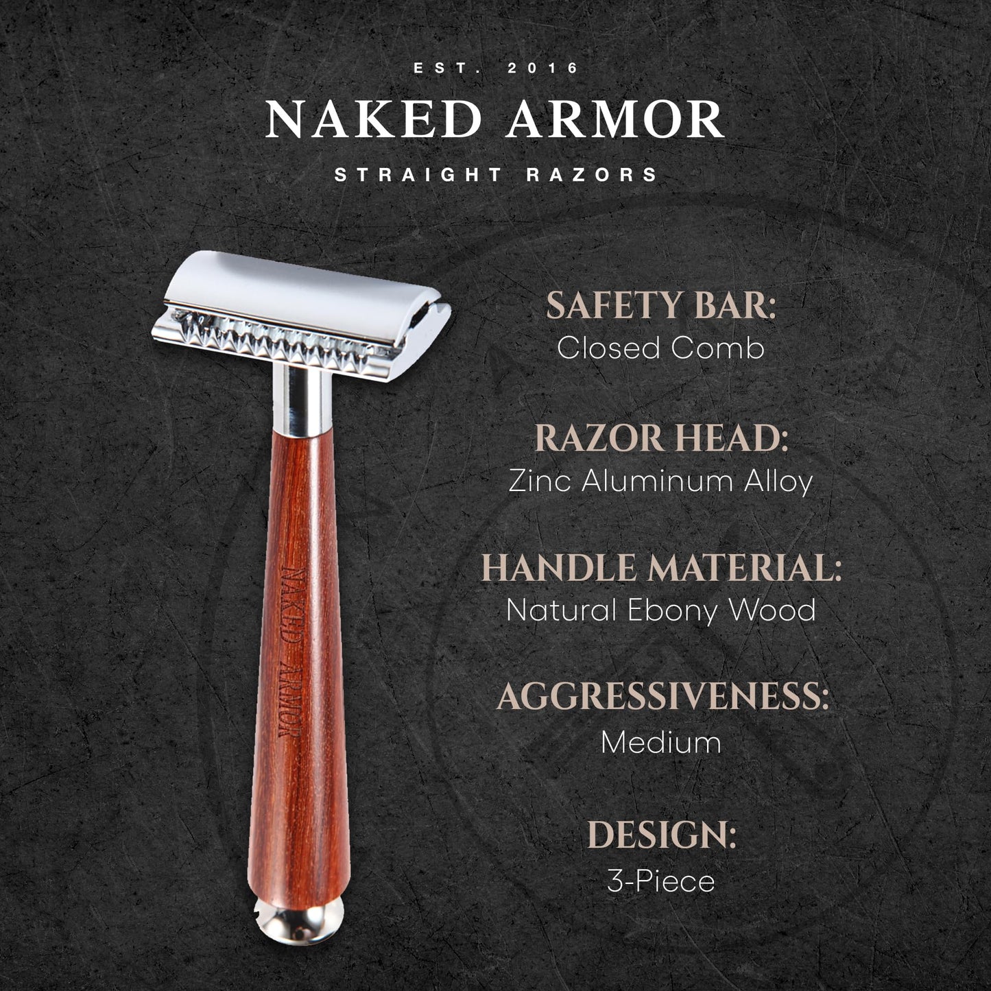 Complete Safety Razor Kit - Includes Mahogany Wood Safety Razor, Closed Comb Double Edge Razor, Safety Razor Stand, Mahogany Shaving Brush, Organic Soap, Shaving Bowl, Shaving Kit For Men, Great Gift