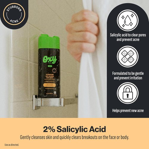 Oxy Acne Body Wash - 2% Salicylic Acid for Teens | Hydrating & Fast-Acting Acne Treatment, 9 fl oz
