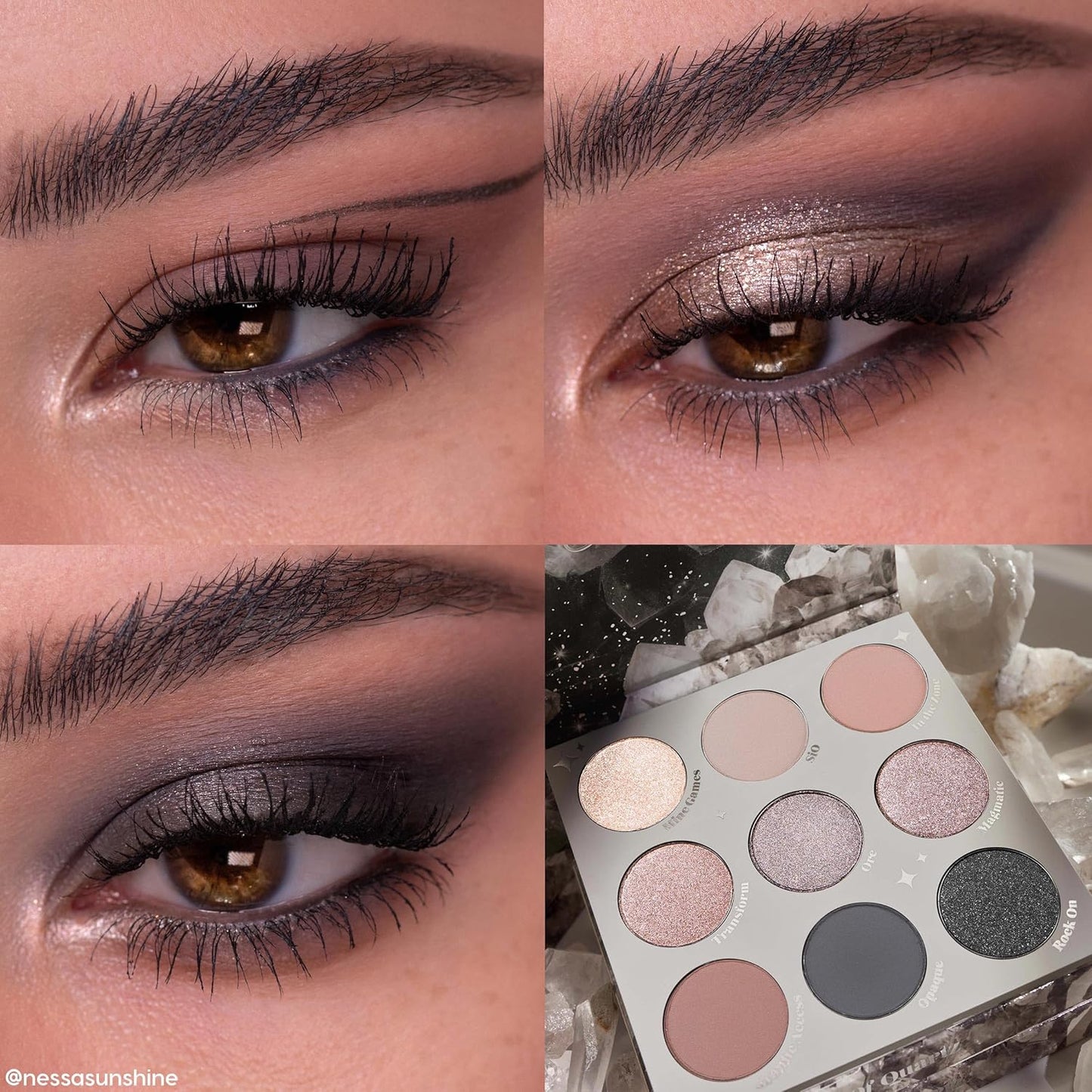ColourPop Of Quartz Eyeshadow Palette - High-Pigment Neutral Taupe Shades with Metallic & Matte Finishes (0.3 oz)