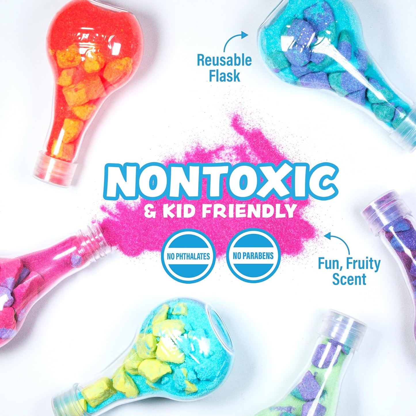 Tub Works® Kids Bath Bomb Potion™ - Nontoxic Fizzing Bath Toy Variety 6 Pack | Colorful & Interactive Fun