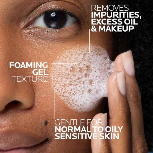 La Roche-Posay Toleriane Purifying Cleanser | Double Repair Moisturizer & Hyalu B5 Serum Set