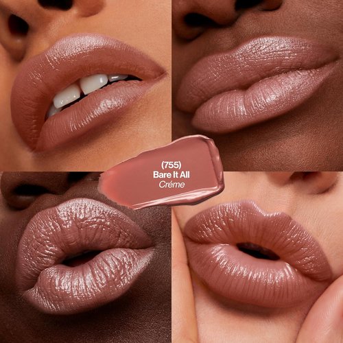 Revlon Super Lustrous Lipstick - Creamy Formula for Soft, Fuller Lips | 755 Bare It All, 0.15 oz