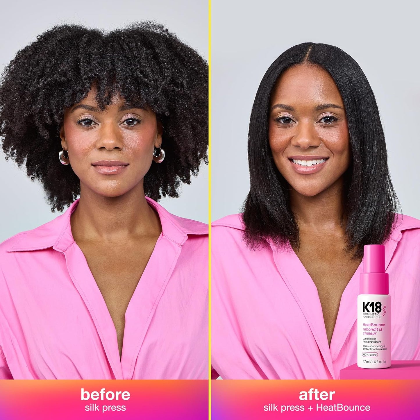 K18 HeatBounce Conditioning Spray - Lightweight Leave-In Heat Protectant for All Hair Types | 450℉ Protection