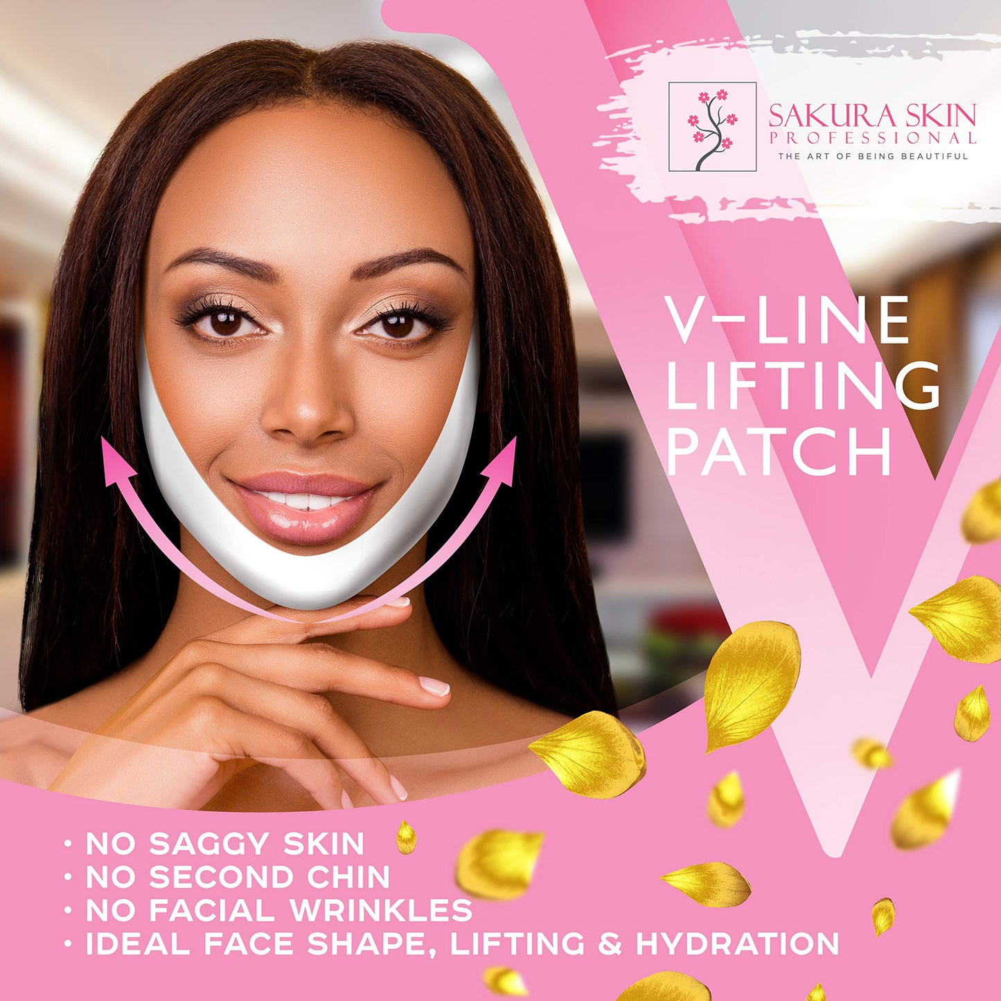 SWISSÖKOLAB V shape lifting up Face Mask Chin Up Patch Double Chin Reducer Chin Contour Tightening Firming Face Lift Tape Mask V-Line Neck Lifting Patches V Shaped Slimming Face Mask 5 pcs