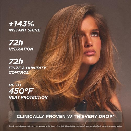 Gisou Honey Infused Hair Oil - Hydrating Frizz Control Treatment with Mirsalehi Honey | 1.7 Fl Oz