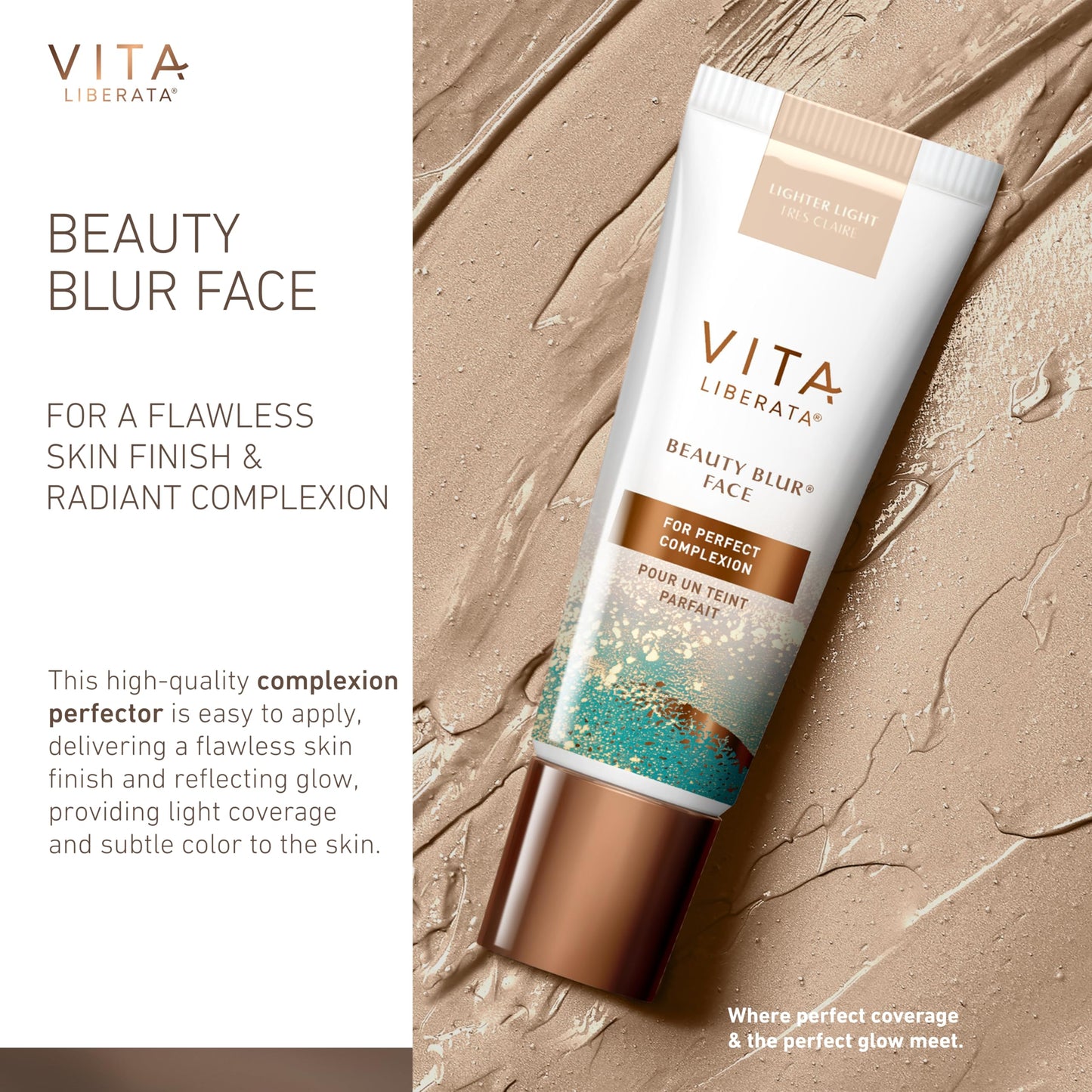 Vita Liberata Beauty Blur Face - Lighter Light, BB Cream, Hydrating Skin Finish, Radiant Glow & Flawless Finish, 1.01 fl oz