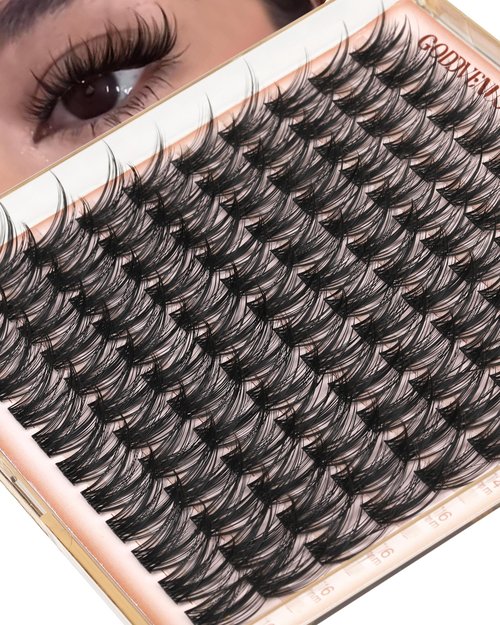 Goddvenus Wispy Lash Clusters 12-14-16mm Eyelash Clusters Set C Curl Pestañas Postizas Naturales Fluffy Natural Lash Clusters for Effortless Eyelash Extensions Individual Lashes DIY False Eyelashes