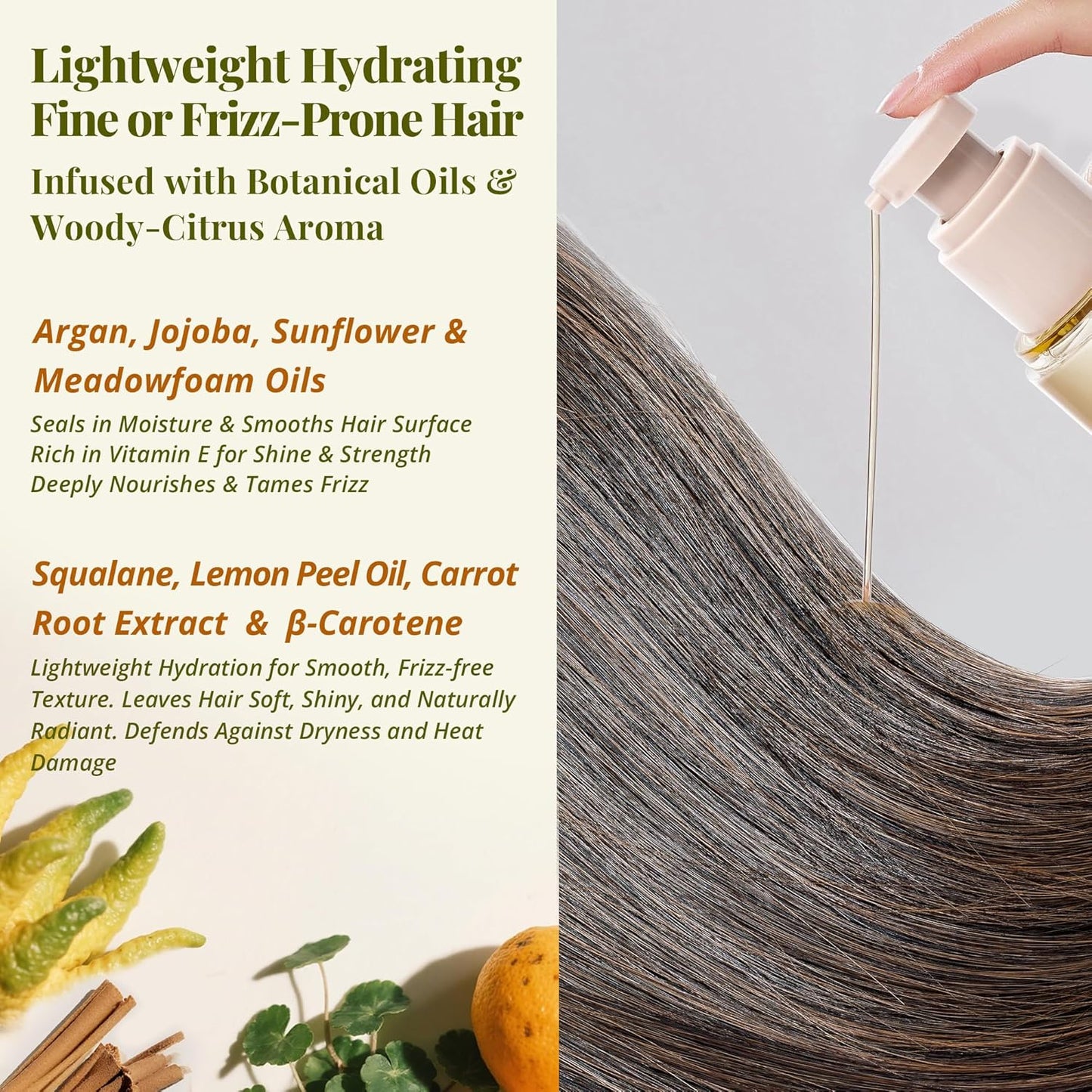 Skiennix Leave-In Hair Oil - Lightweight Hydration with Jojoba & Argan Oils, 3.4 fl oz | Smooth Shine & Frizz Control