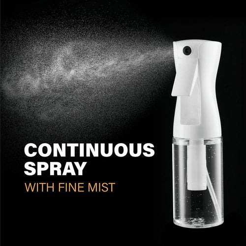 Continuous Spray Bottles - Ultra Fine Mist Hair & Cleaning Sprayer | 2 Pack 6.8 OZ / 200 ML