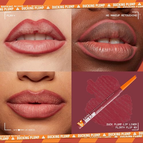 NYX Professional Makeup Duck Plump Lip Liner - Matte Pencil for 10HR Wear | Flirty Flip Pink