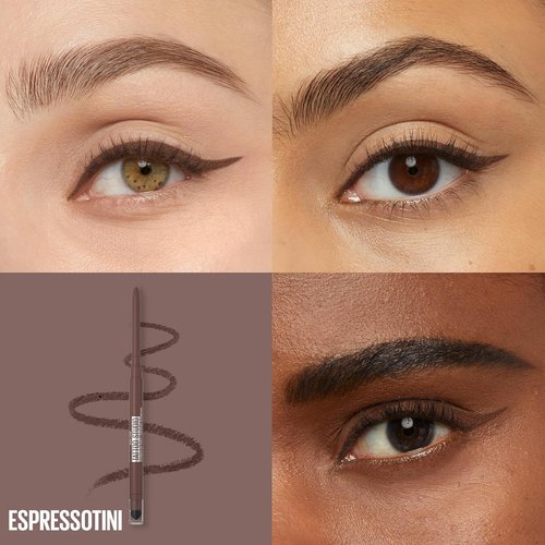 Maybelline Tattoo Studio Waterproof Gel Eyeliner - Blendable & Smudge Resistant, 36HR Wear, Expressotini (Smokey Brown)