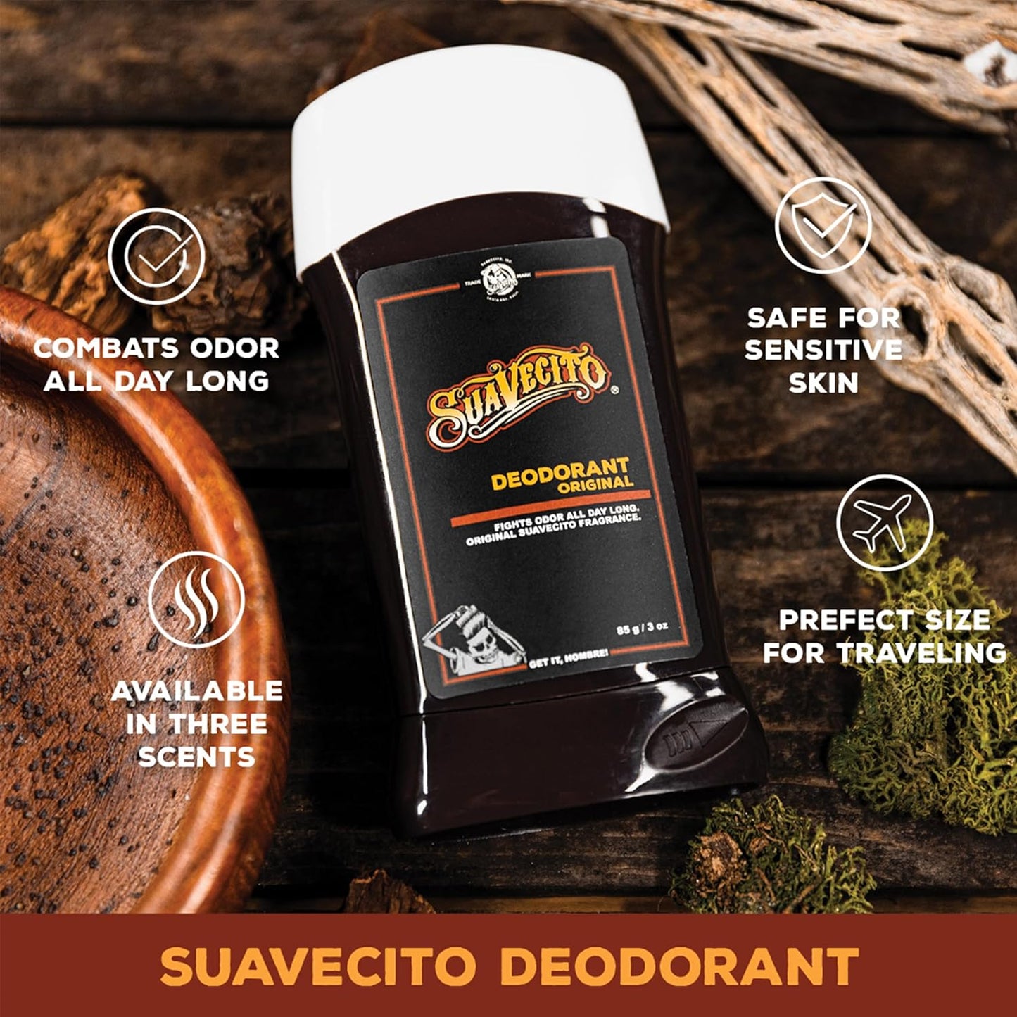 Suavecito Pomade Essentials Bundle - Hair Styling Pomade, Aluminum-Free Deodorant & Moisturizing Soap
