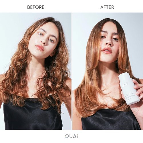 OUAI Hair Gloss - In-Shower Shiny Hair Treatment & Frizz Control - Heat Protectant with Hyaluronic Acid (6 Oz)
