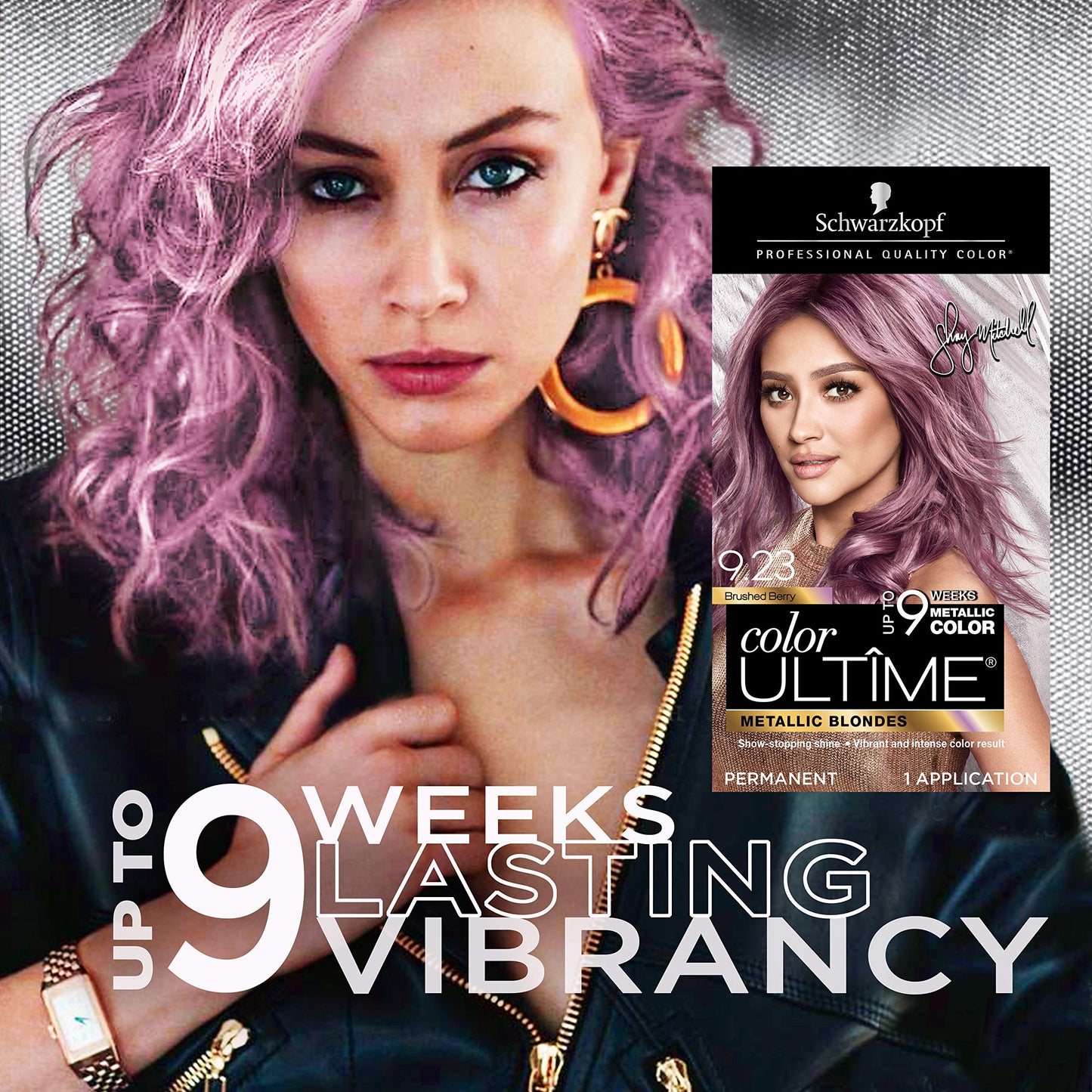 Schwarzkopf Color Ultime Metallic Permanent Hair Color Cream, 9.23 Brushed Berry