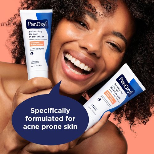 PanOxyl Acne Wash & Moisturizer Duo - Creamy 4% Benzoyl Peroxide Cleanser & 4% Niacinamide Repair Cream